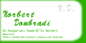 norbert dombradi business card
